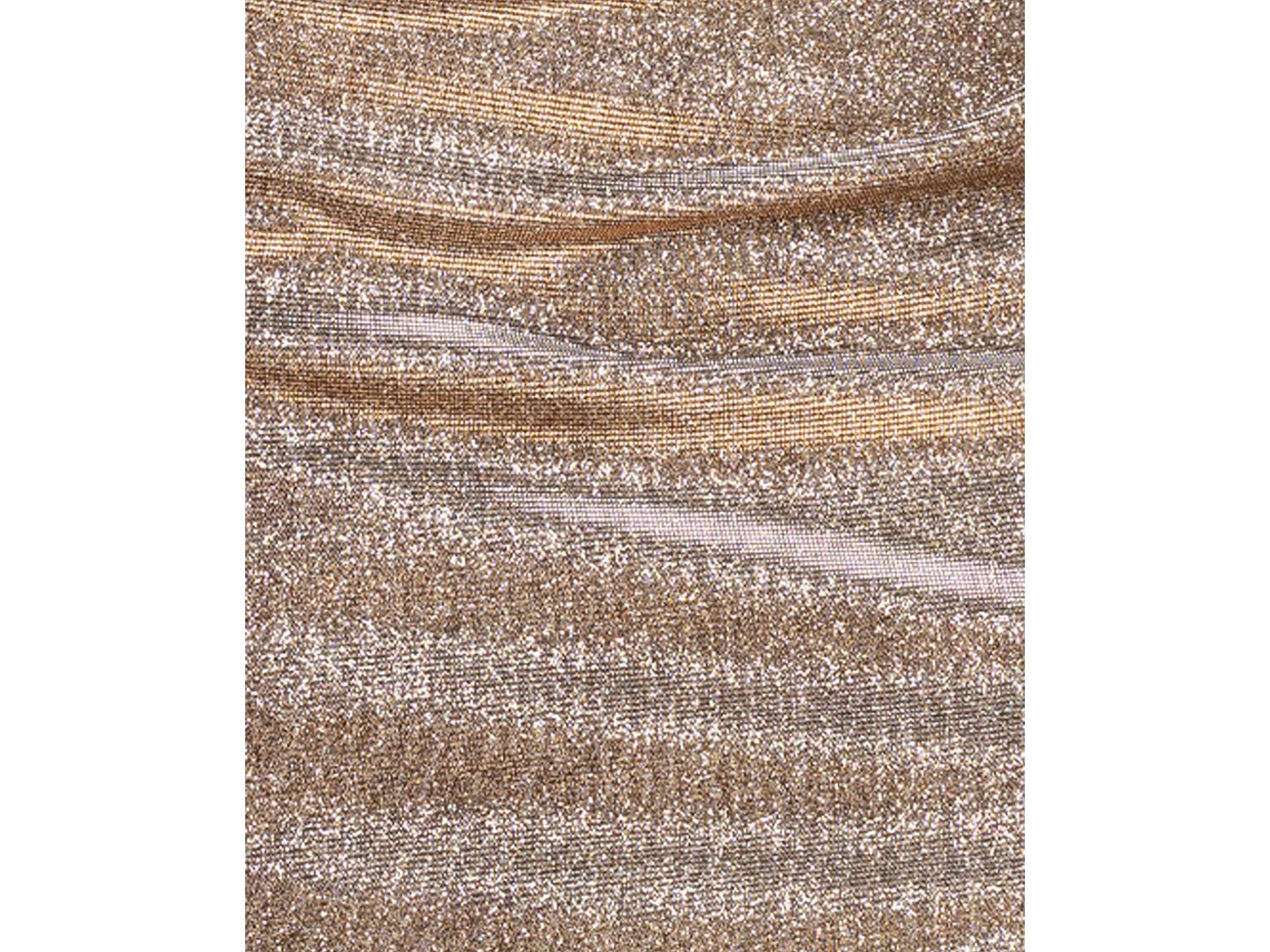 Женские платья XSCAPE Metallic Asymmetrical Neckline Sleeveless Gown, цвет: Песочный — фото 5