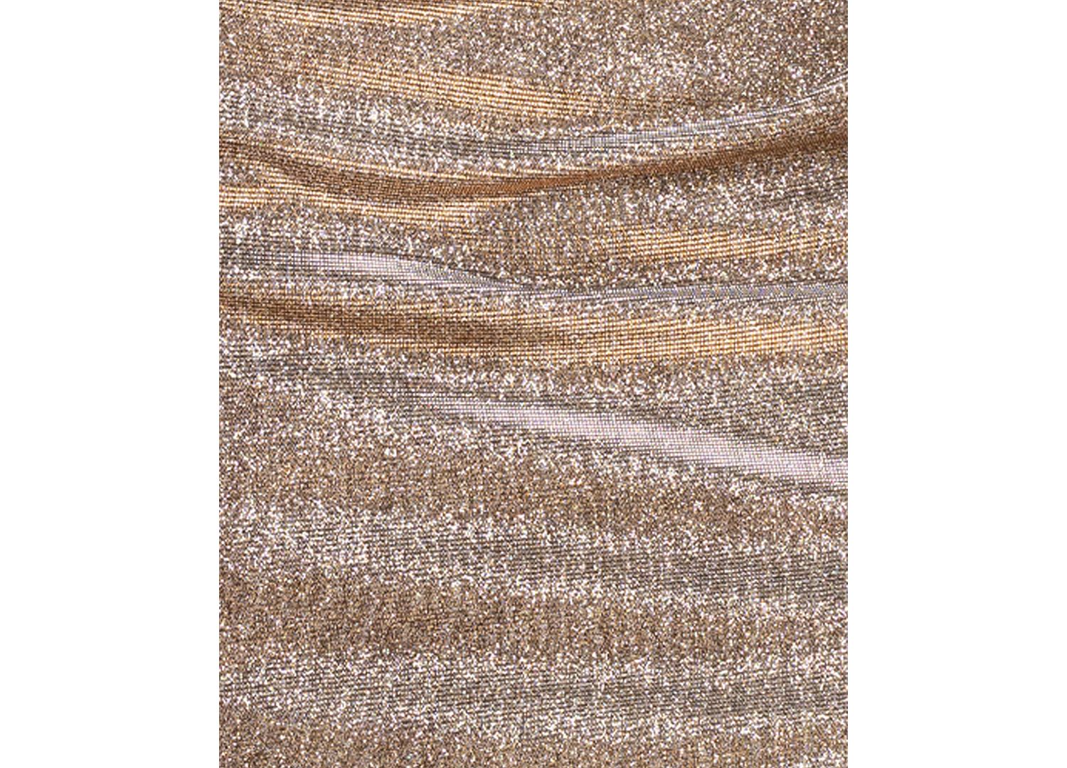 Petite Metallic Asymmetrical Neckline Sleeveless Gown