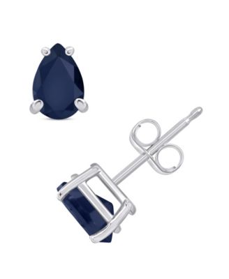 Sapphire Stud Earrings (1 ct. t.w.) in 14k White Gold (Also in Ruby & Emerald)