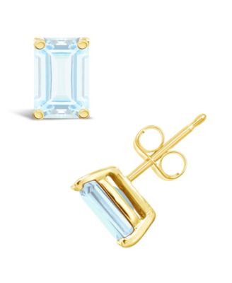 Aquamarine (1 ct. t.w.) Stud Earrings in 14K Yellow Gold or 14K White Gold