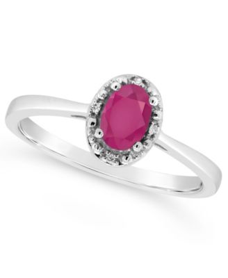 Sapphire (5/8 ct. t.w.) and Diamond Accent Ring in Sterling Silver (Also in Ruby)