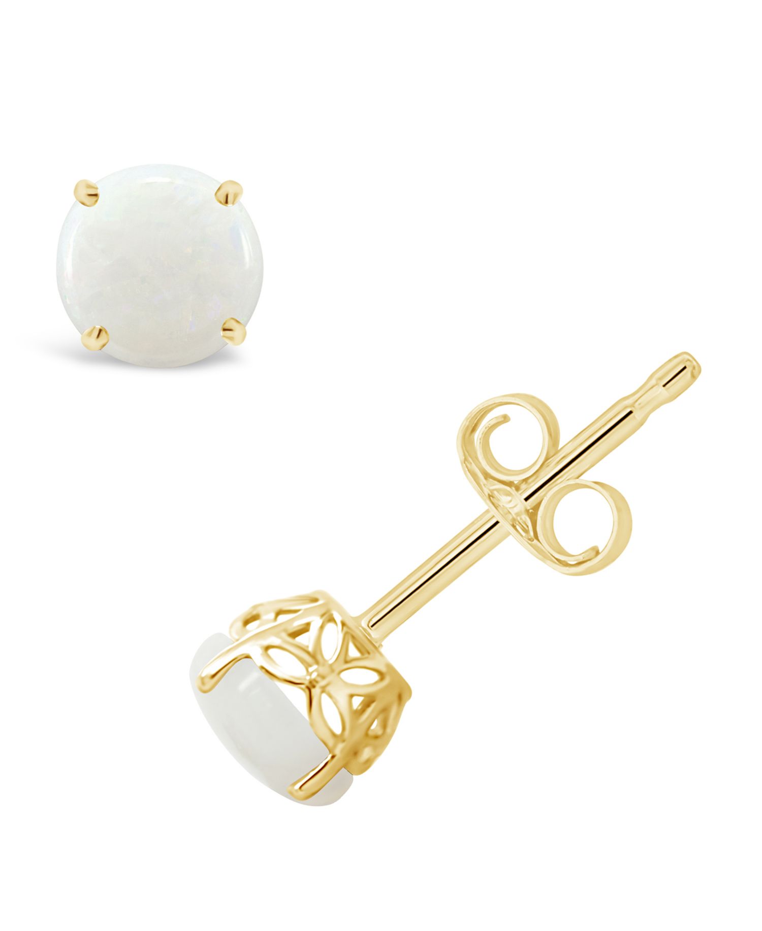 Opal (5/8 ct. t.w.) Stud Earrings in 14K Yellow Gold