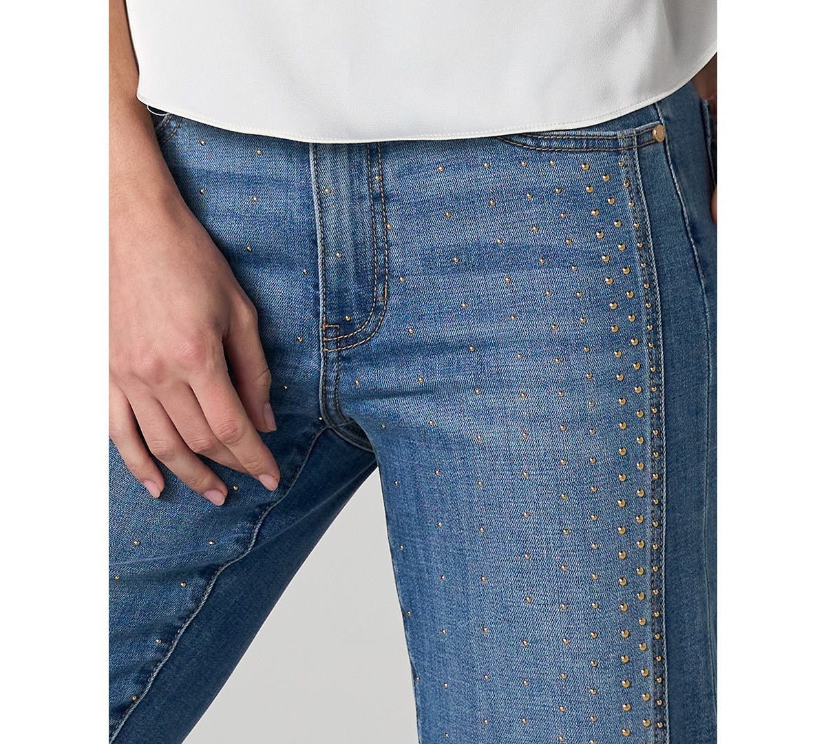 Liverpool Los Angeles Women's Kennedy Embellished Straight-Leg Jeans
