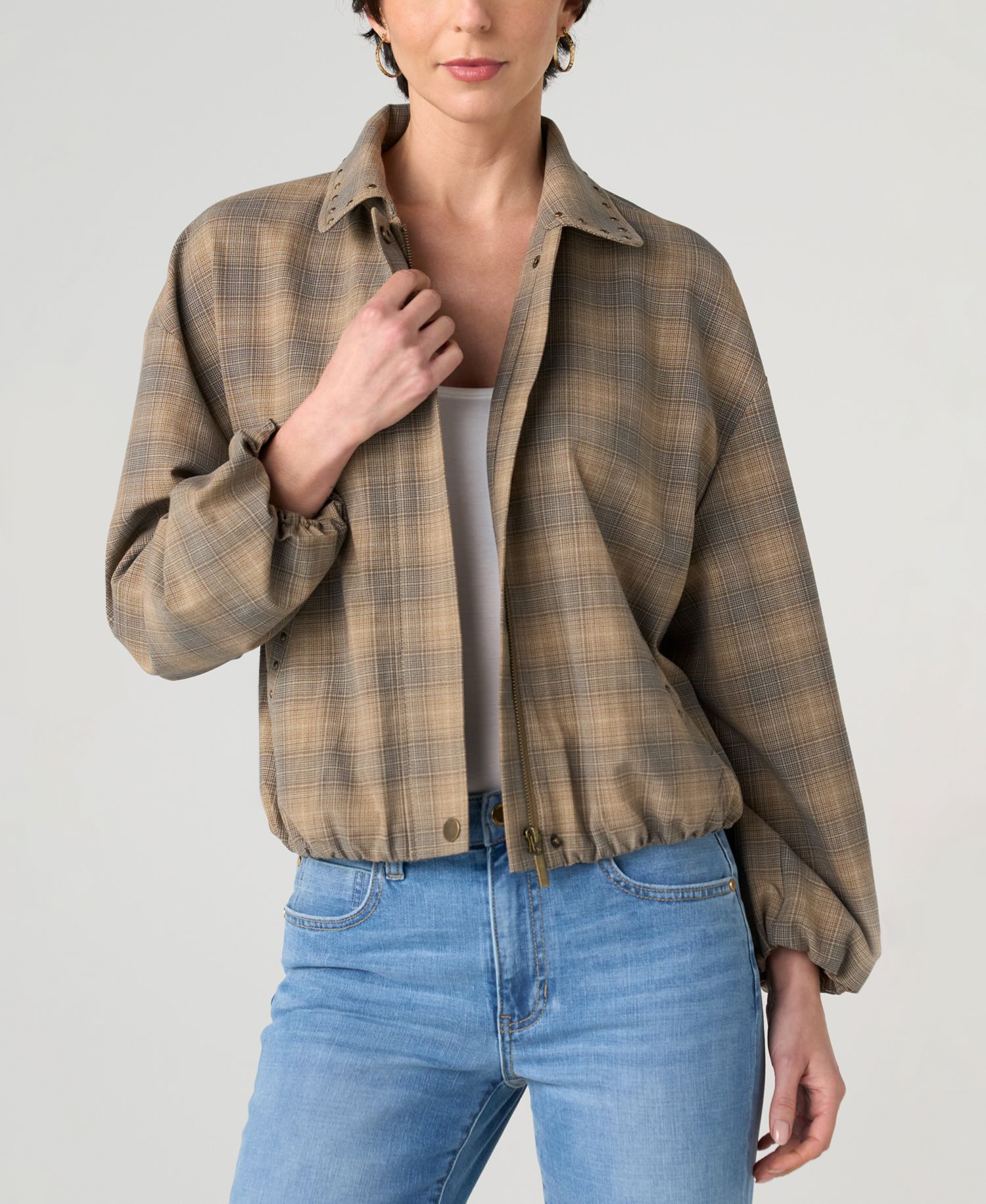 Women's Bubble Hem Collared Jacket
