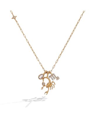 Scorpio Zodiac Charm Cluster Necklace