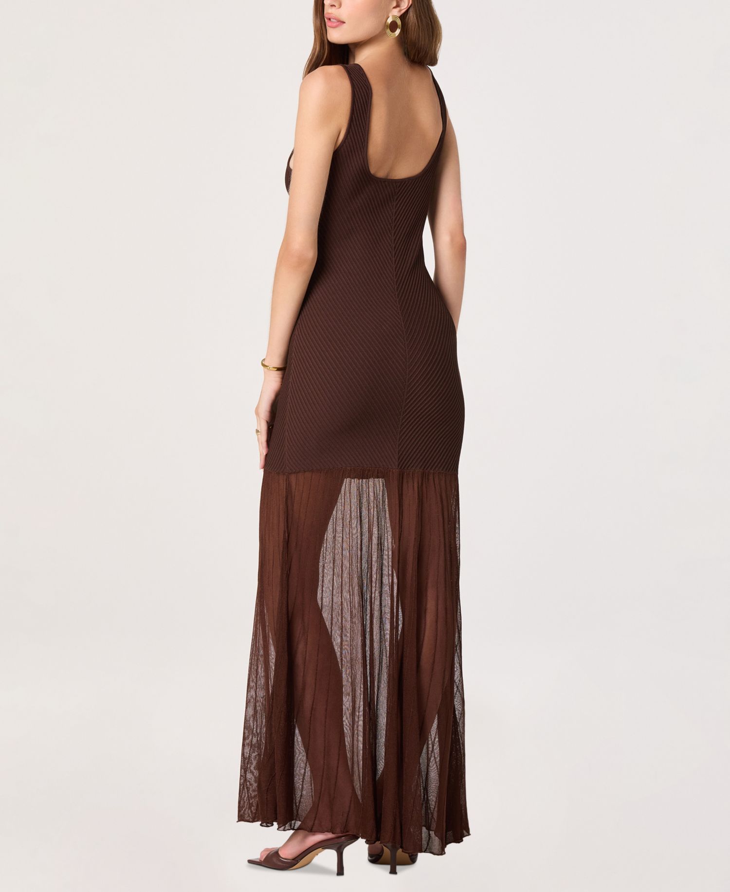 Women's Drop-Waist Scoop Neck Maxi Dress