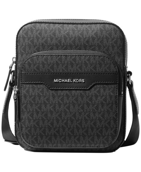 Мужская сумка Michael Kors Hudson Mini Signature Logo Flight Crossbody, цвет: Чёрный