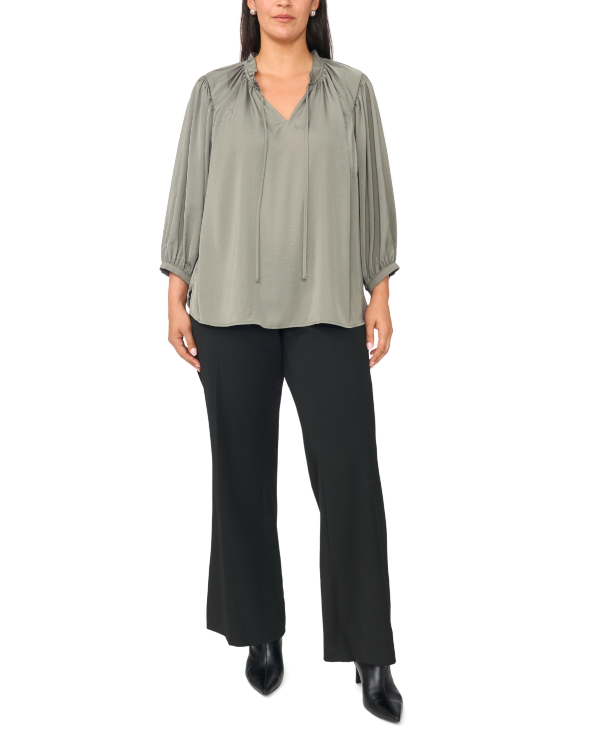 Vince Camuto Plus Raglan Sleeve Peasant Blouse