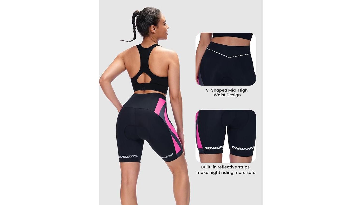 Women Padded Bike Shorts – Large, Bicycle Cycling Shorts for Women’s Biking, 4D Gel Padding for Mountain Bike and Road Bike