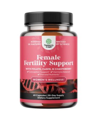Female Fertility and Prenatal Support Supplement with CoQ10, Folate, Chasteberry and Inositol 60 Count