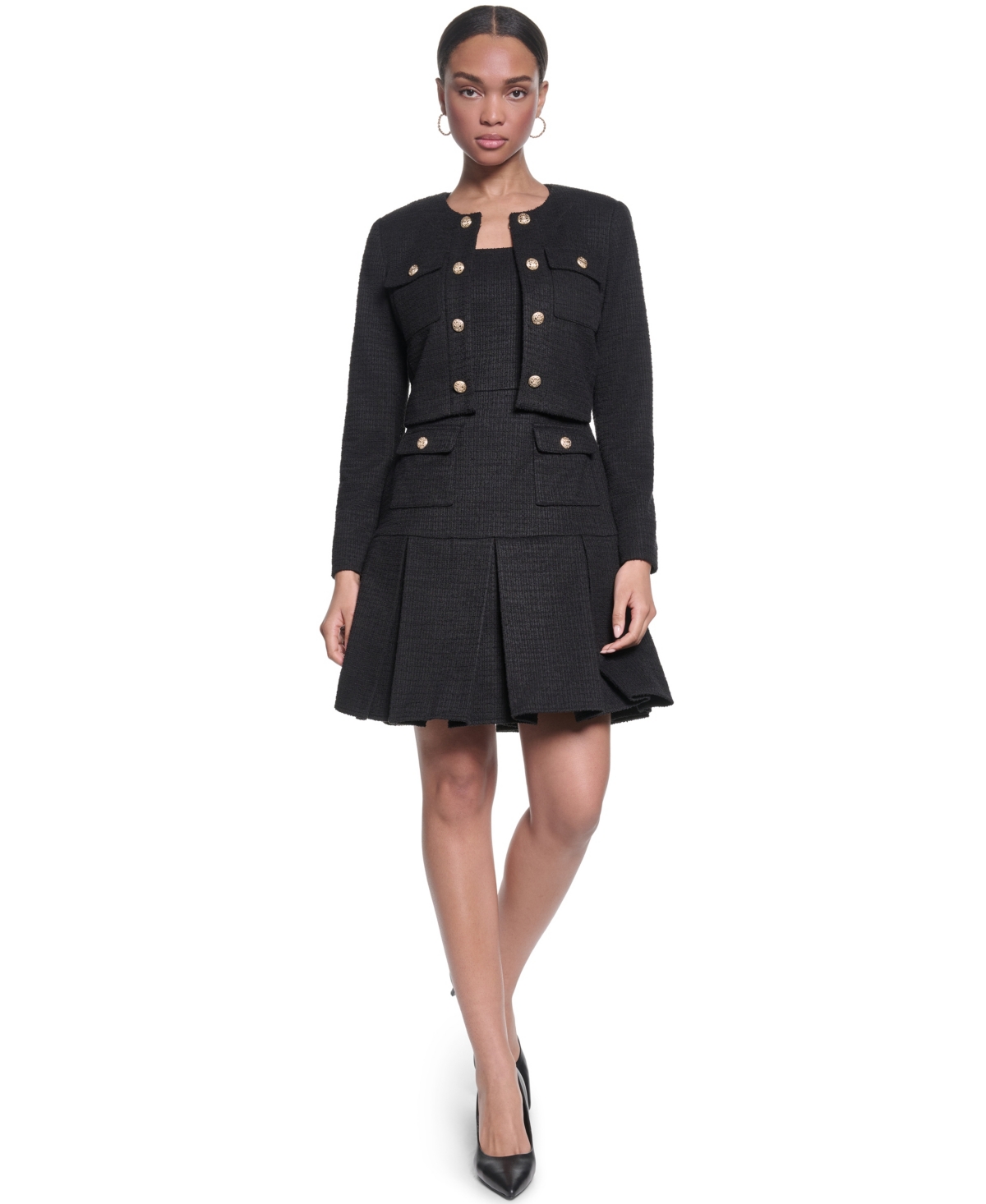 Karl Lagerfeld Paris Women's Knit Tweed Jacket