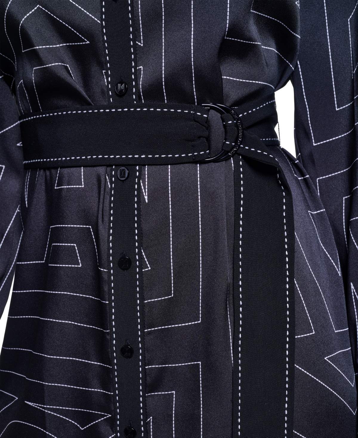 Karl Lagerfeld Paris Women's Printed Scarf Twill Shirt Dress