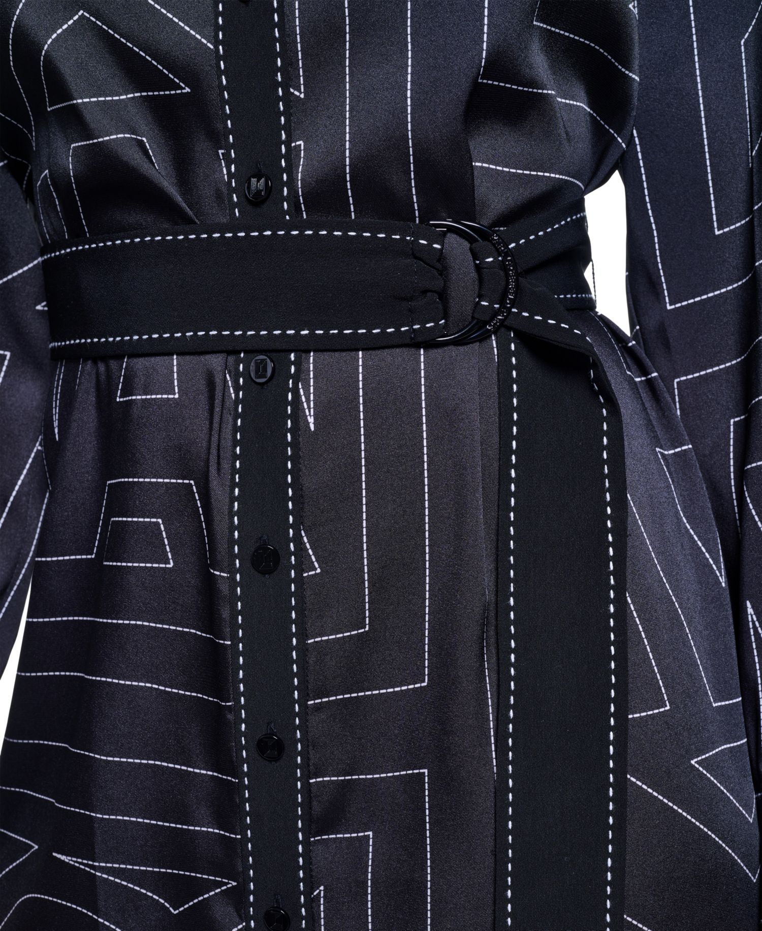 Women's Printed Scarf Twill Shirt Dress