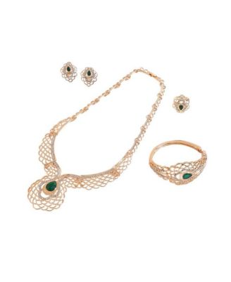 Women's Gold-Plated Stones Jewellery Set
