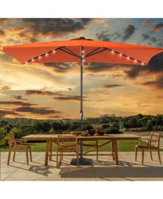 Enhance Your Outdoor Oasis 6x9Feet LED Rectangular Patio Umbrella - Stylish, Durable, And Sun-Protective