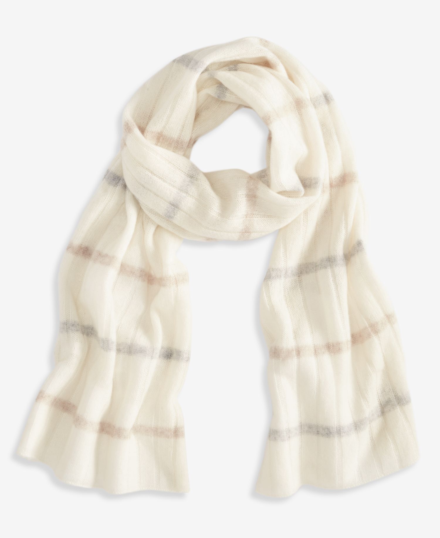 Ribbed Cashmere Muffler Scarf