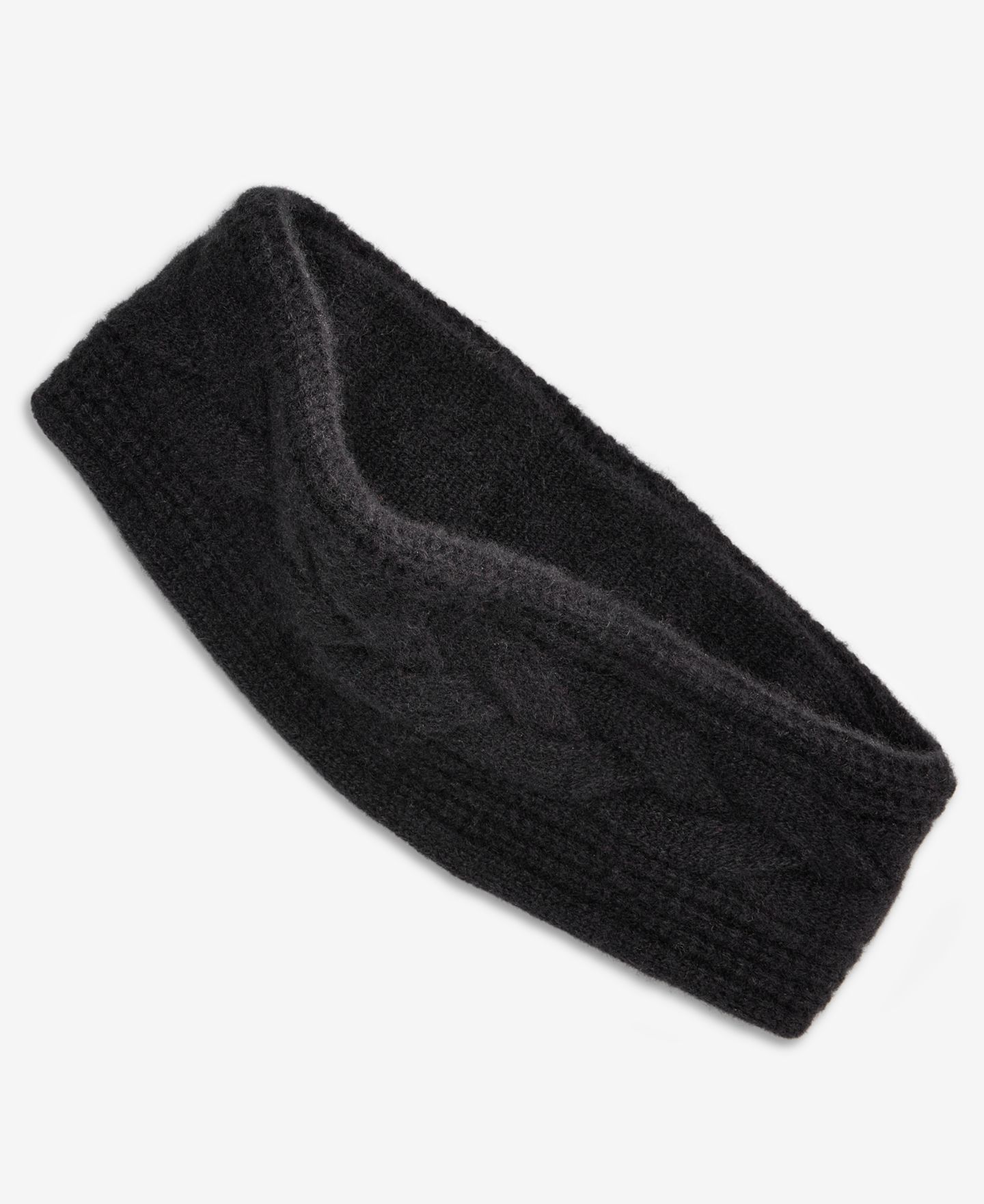 Женские аксессуары для волос Charter Club Cable-Knit Cashmere Headband, цвет: Чёрный — фото 1
