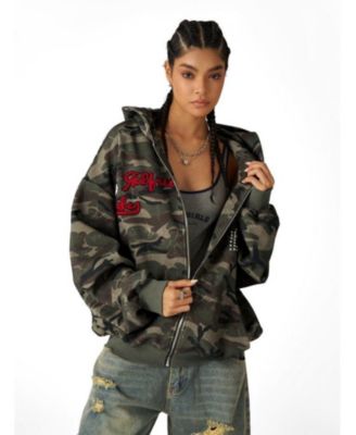 Women's Camo Zip Up Hoodie