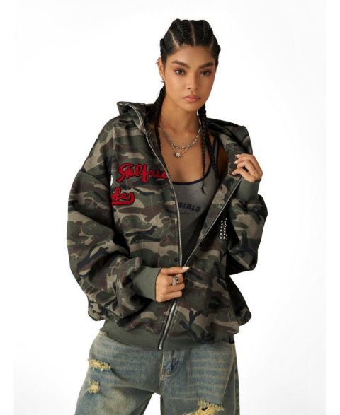 Женское худи AELFRIC EDEN Camo Zip Up, цвет: Камуфляж
