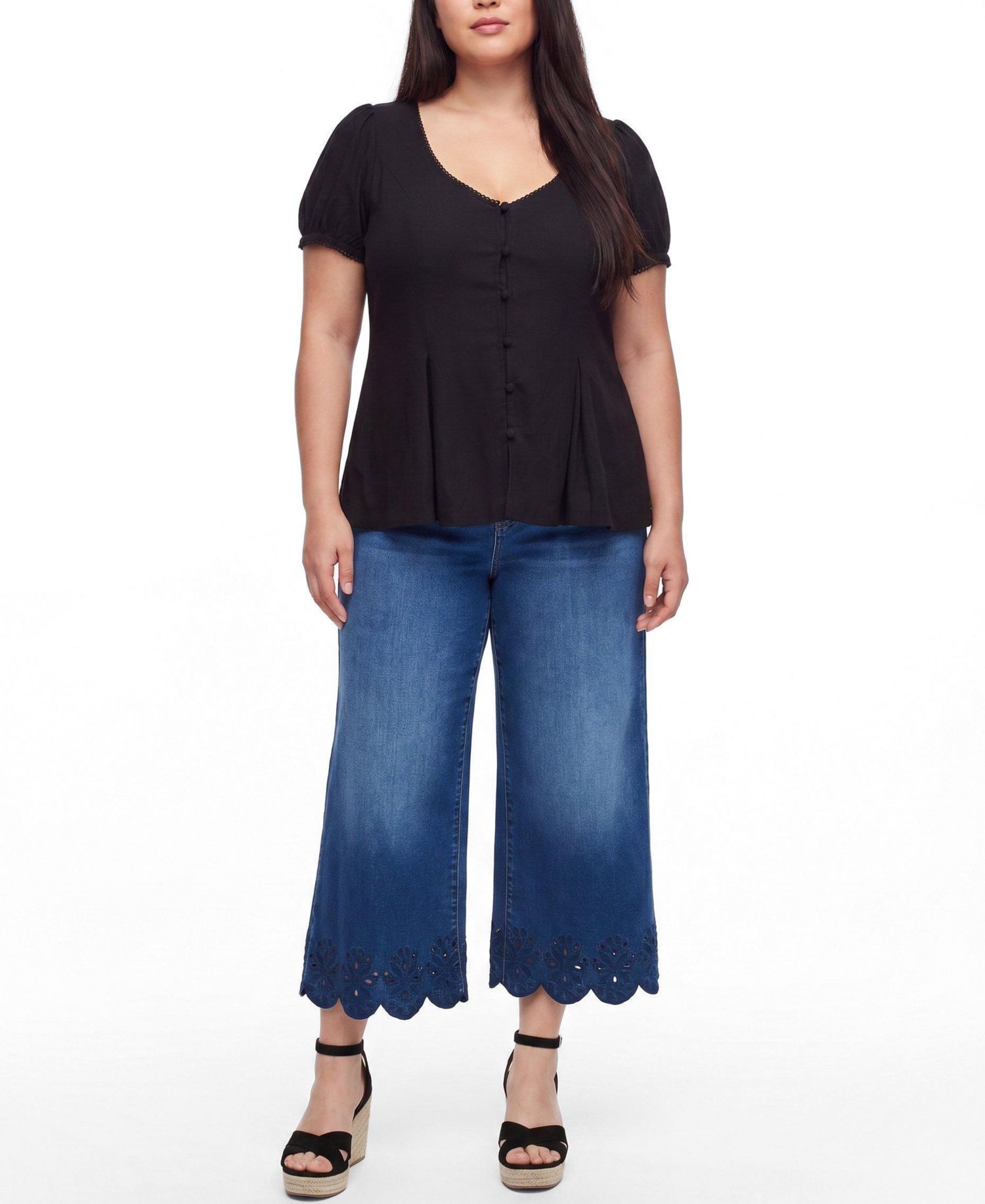 Plus Size Belle Isle Button Front Top