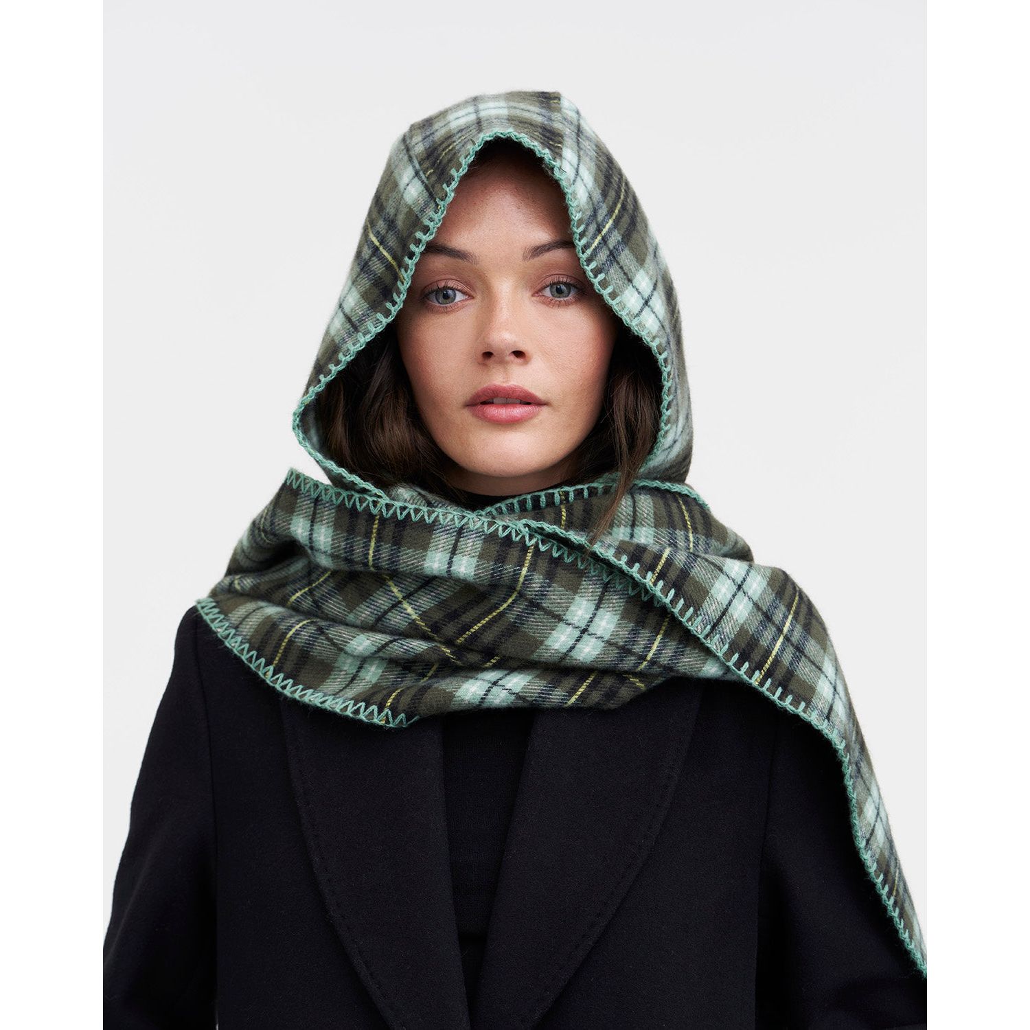 Women's Check Hooded Scarf