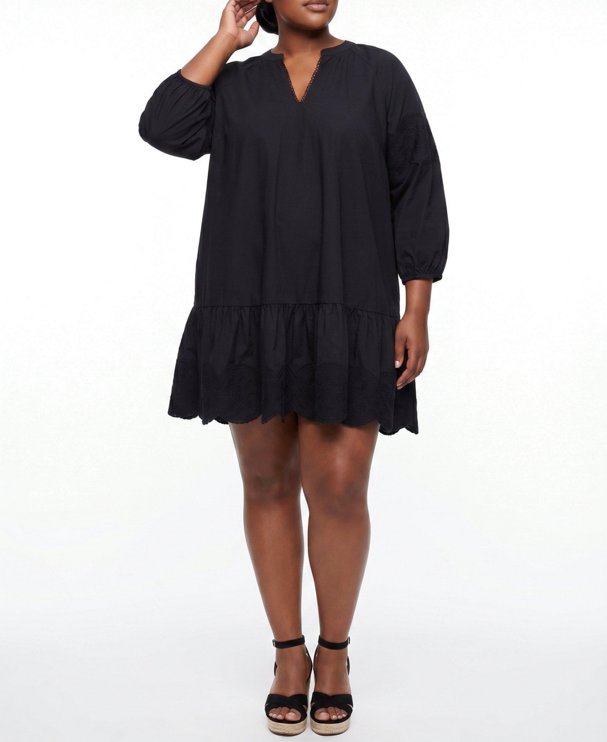 Torrid Plus Belle Isle Scallop Hem Mini Dress