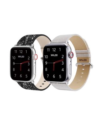 2 Pack Leather Bling & Shiny Brilliance Replacement Band for Apple Watch