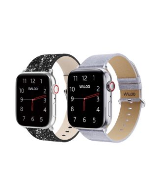 2 Pack Leather Bling & Shiny Brilliance Replacement Band for Apple Watch