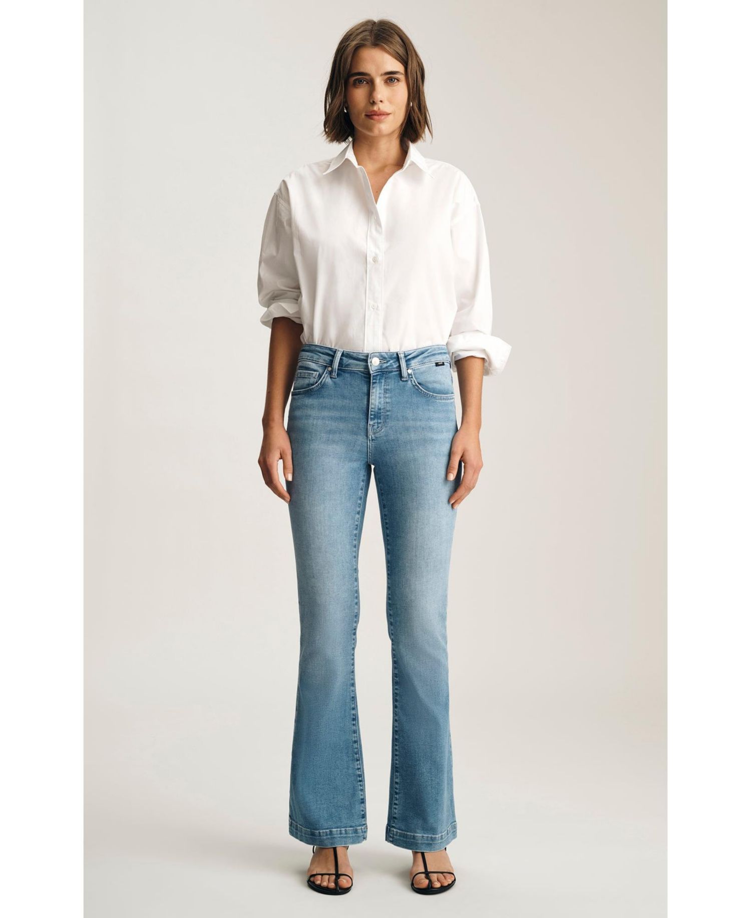 Women's Sydney High Rise Flare Flare In Mid Blue Feather Blue