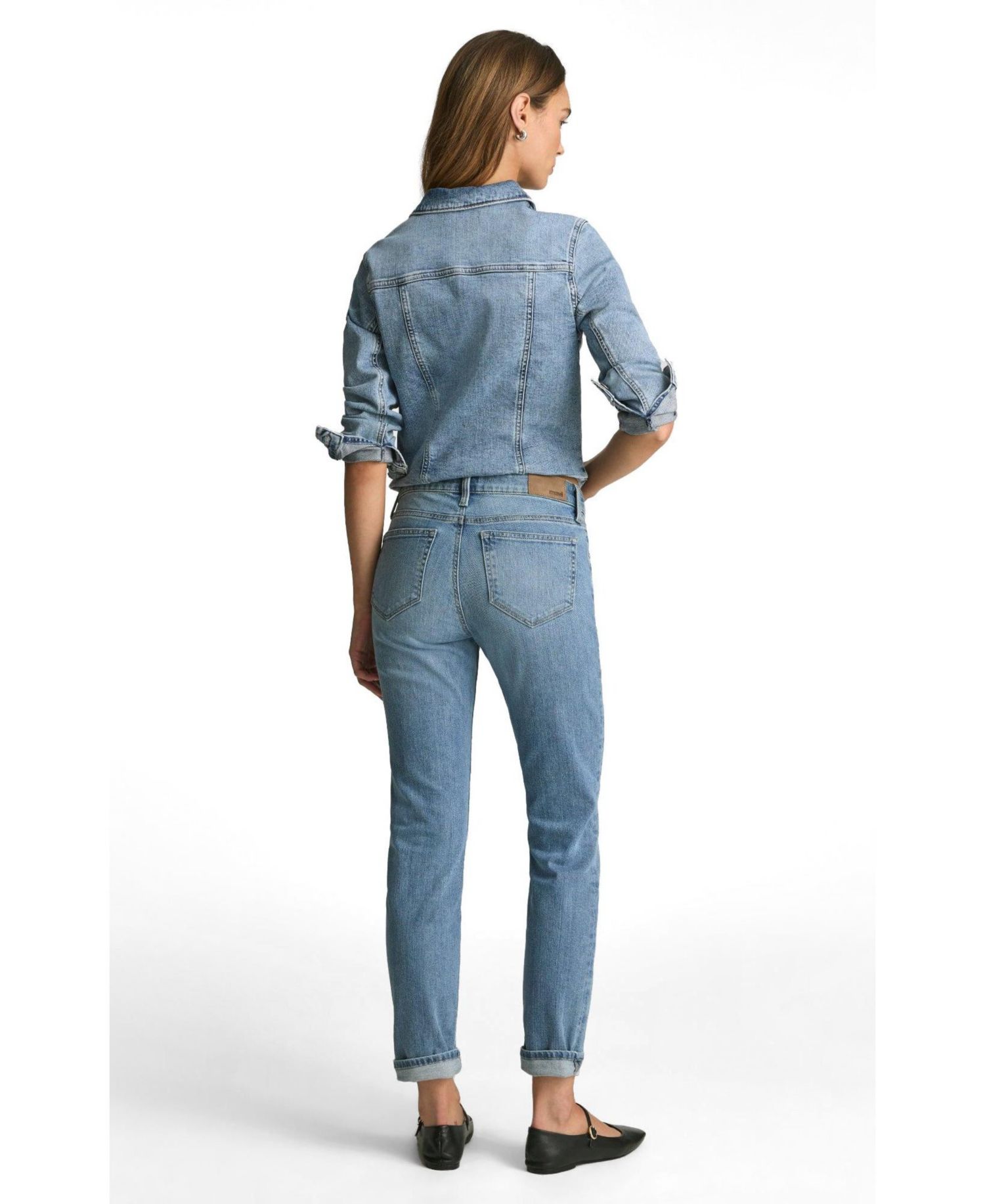 Women's Emma Mid Rise Boyfriend In Lt Brushed Flex Blue