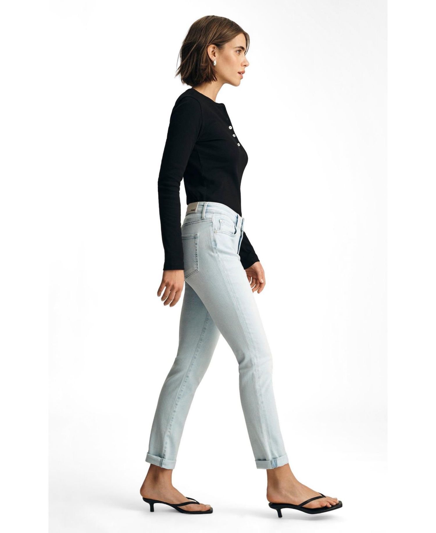 Women's Kathleen Mid Rise Boyfriend In Bleached Feather Blue