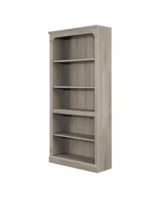 Modern Farmhouse Chalked Chestnut Storage Bookcase with Rectangular Design