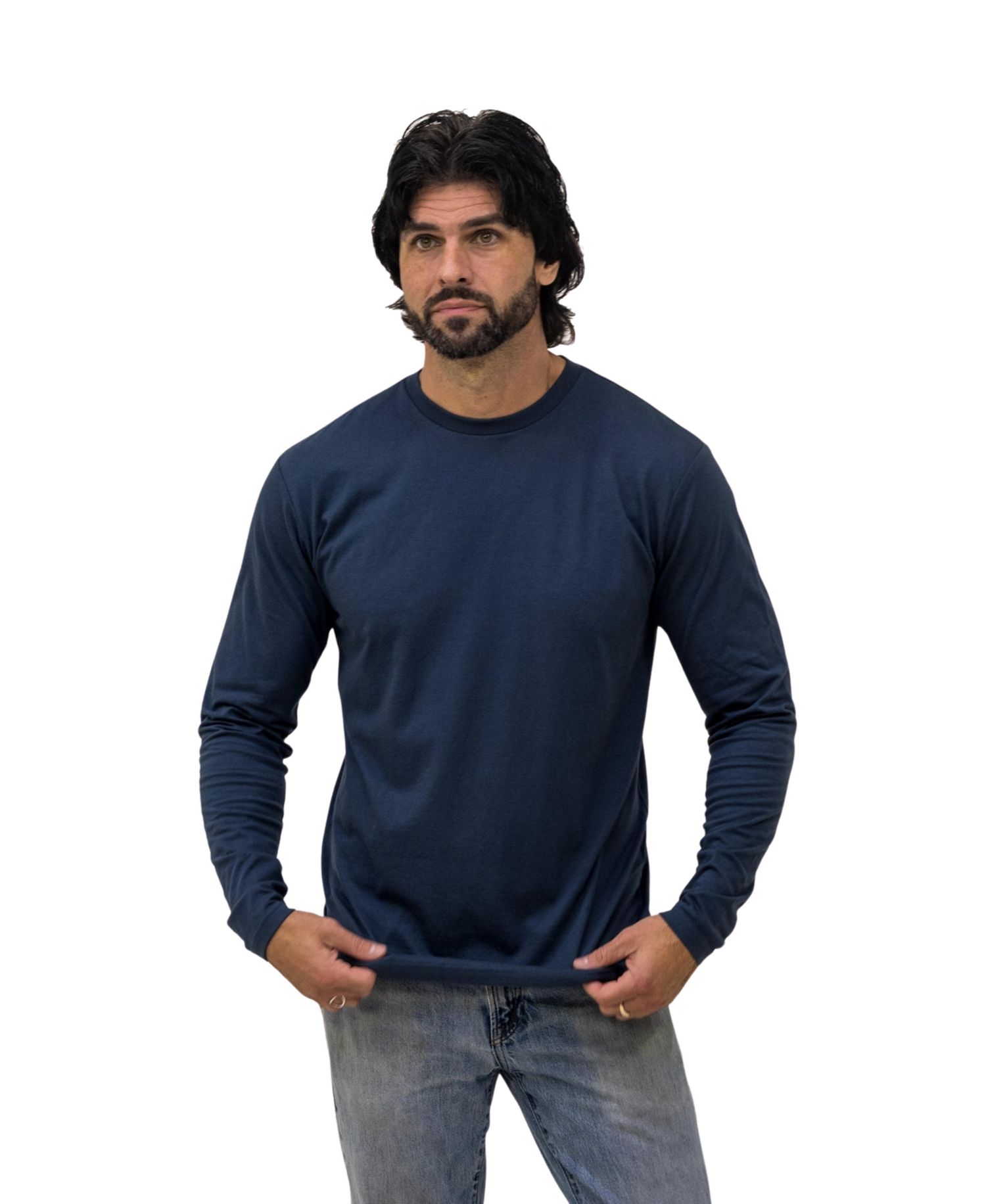Men's Standard Long Sleeve Crew Neck, 6-Pack