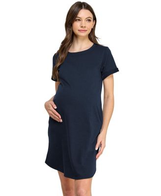 Maternity Short Sleeve T-Shirt Dress with Pockets