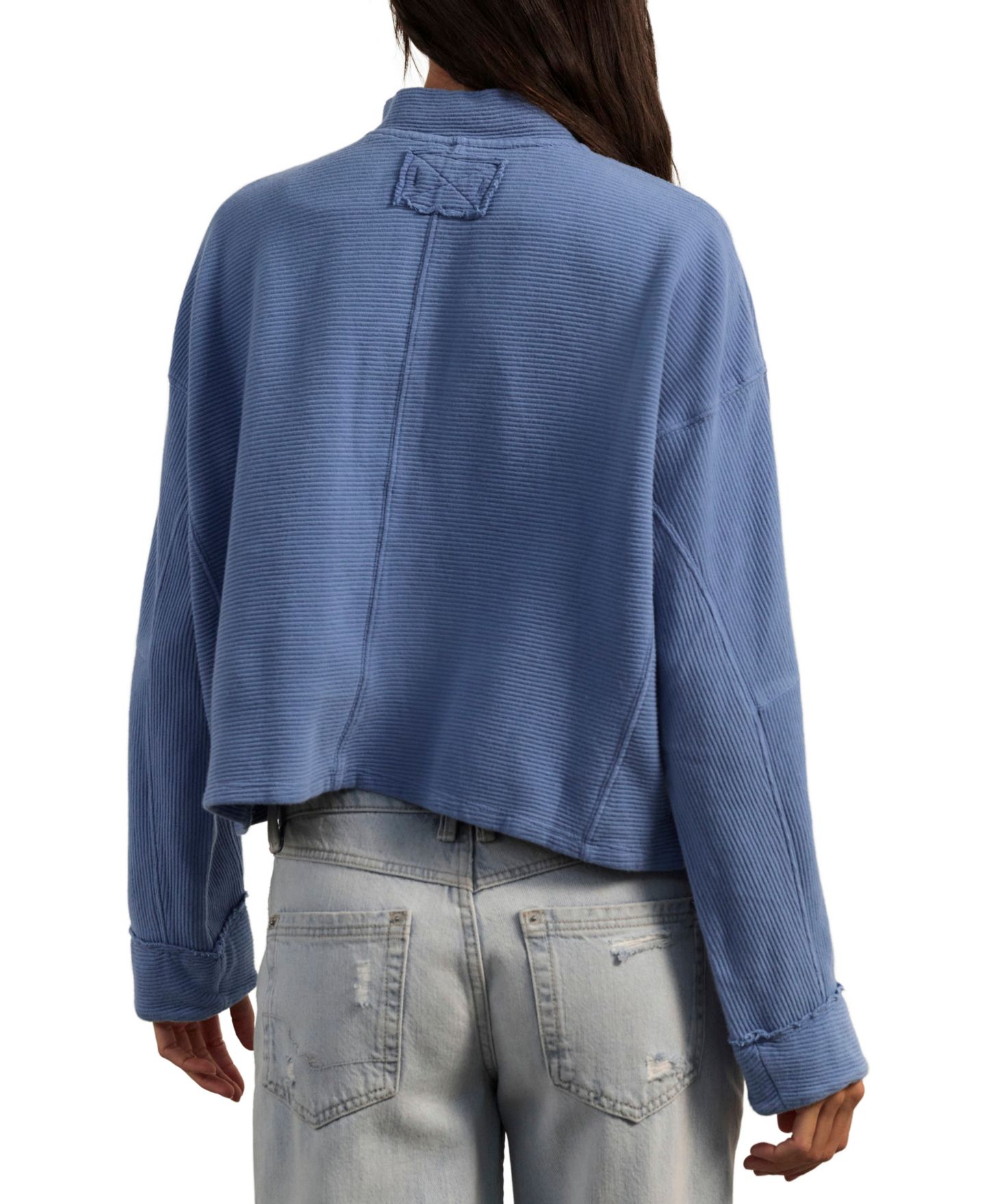 Женская толстовка Free People Celeste Quarter-Zip Pull-On, цвет: Синий — фото 3