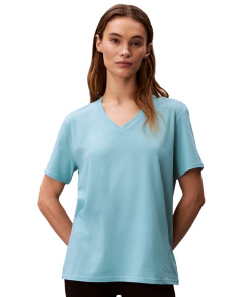 Женская футболка Calvin Klein Performance Classic-Fit V-Neck, цвет: Синий