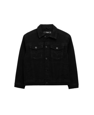 Boys Saddle Stitch Color Denim Jacket With Flap Pocket