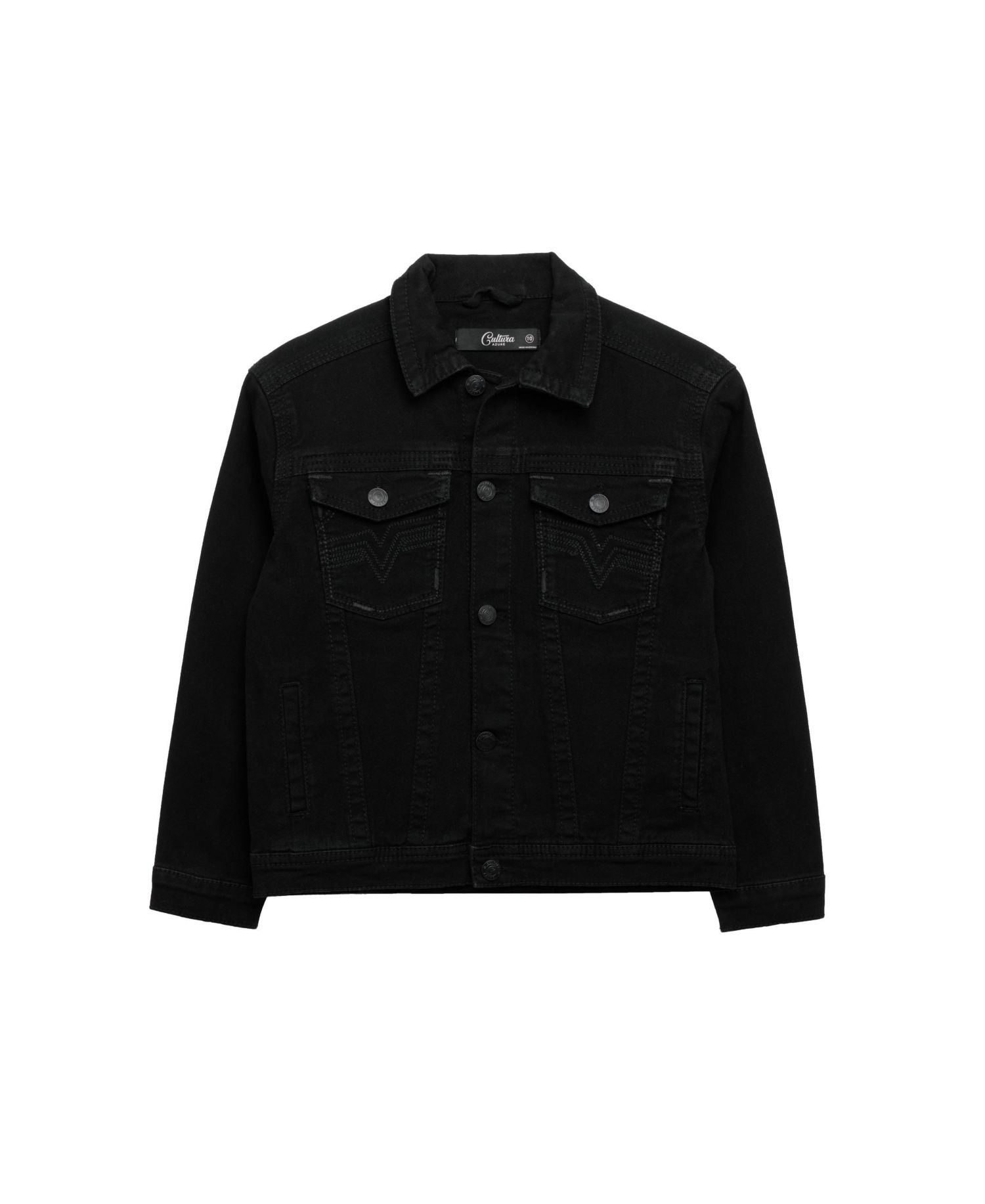 Boys Saddle Stitch Color Denim Jacket With Flap Pocket