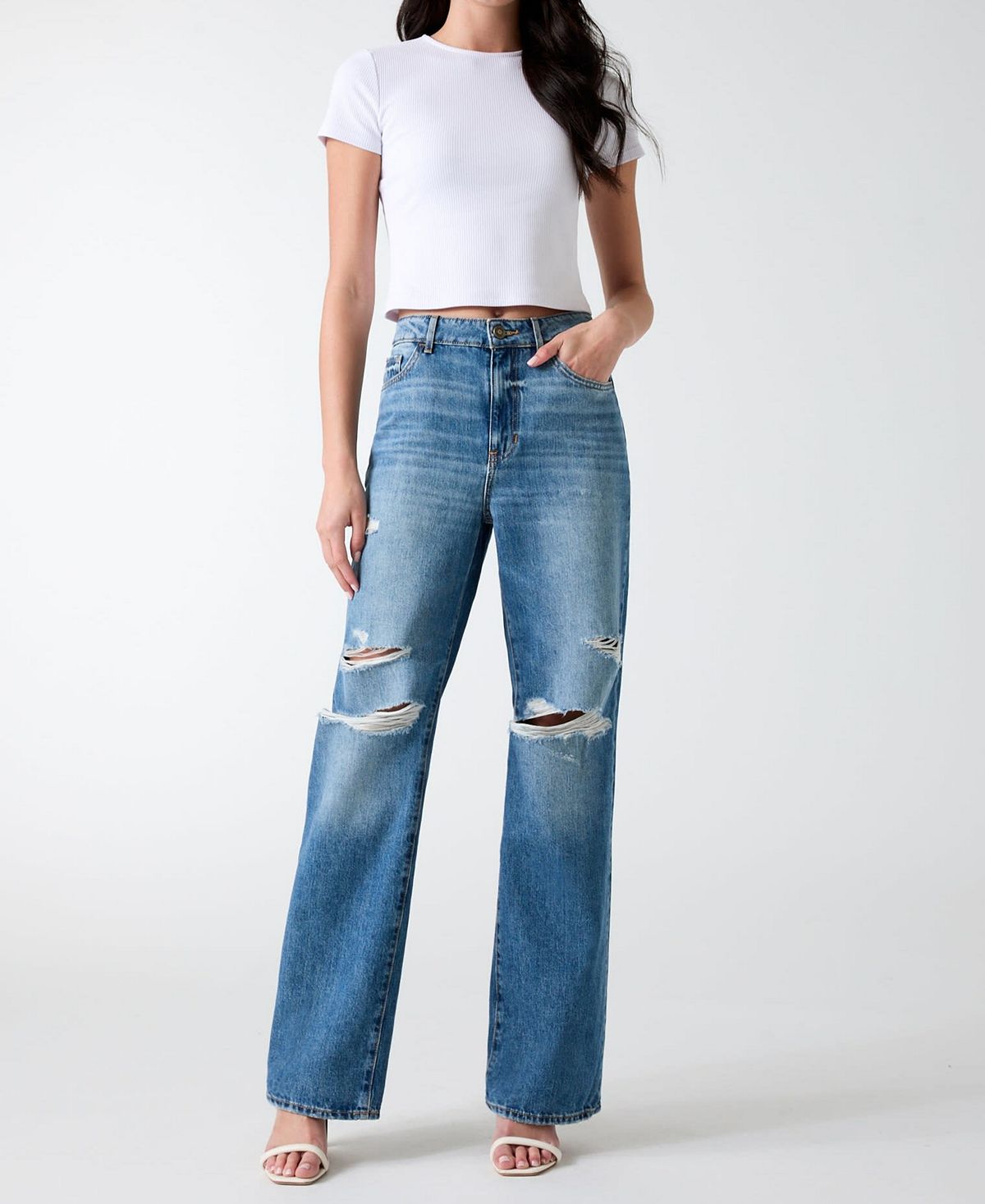 GUESS Women's High-Rise Straight-Leg Jeans view 2 — MAYCSS fashion products
