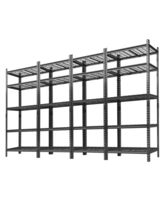 Set of 4 Storage Shelves, 72 Inch Heavy Duty Metal Shelving Unit with Adjustable Shelves for Basement, Warehouse, Pantry, Closet, Kitchen