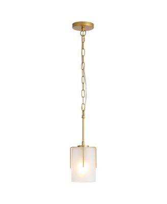Modern Pendant Light with Frosted Glass Shade, Adjustable Height, Compatible with Flat/Vaulted/Curved Ceilings, E26 Base (Max 60W) for Home