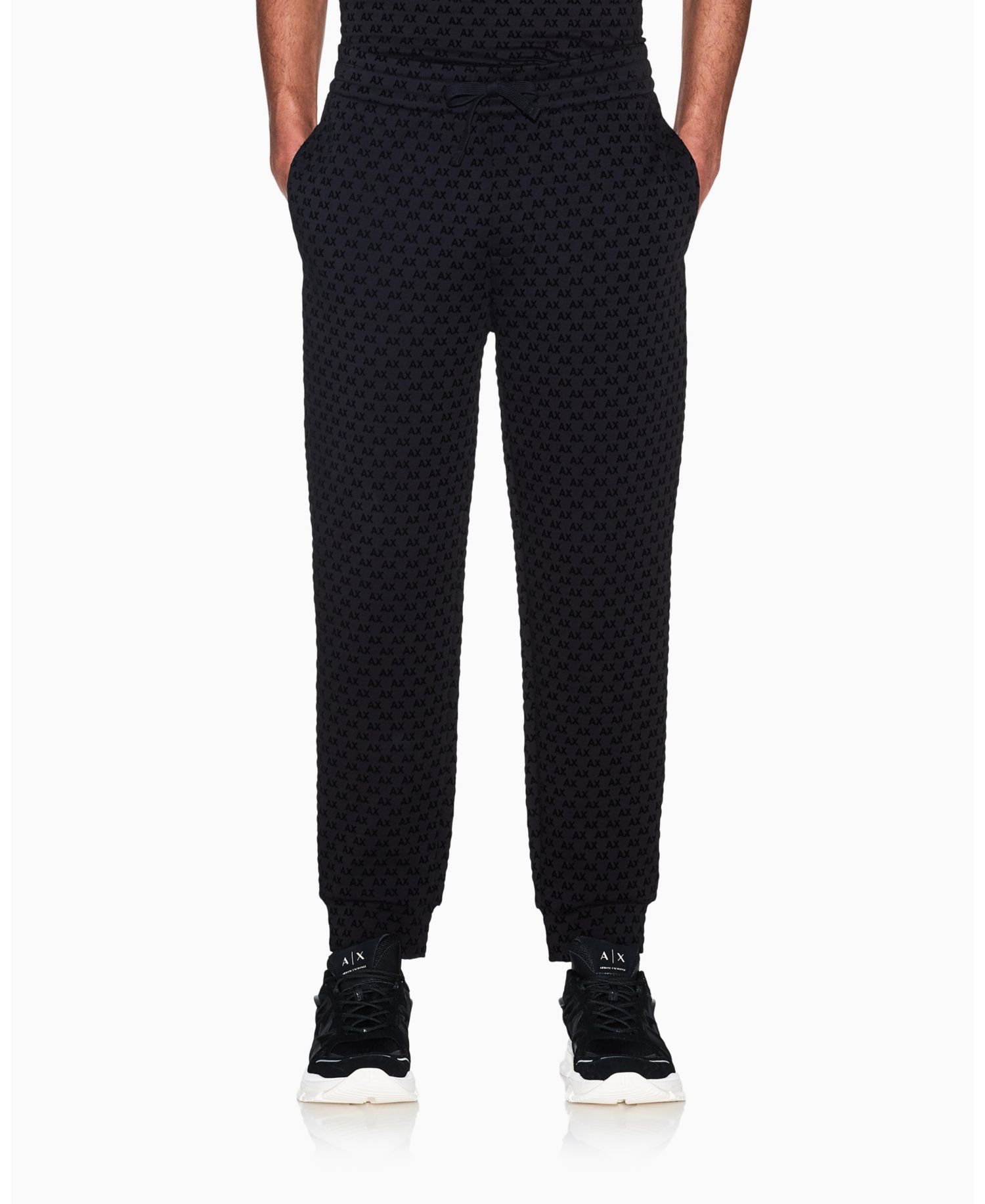 Men's Bonded Cotton Flocked All Over Logo Jogger