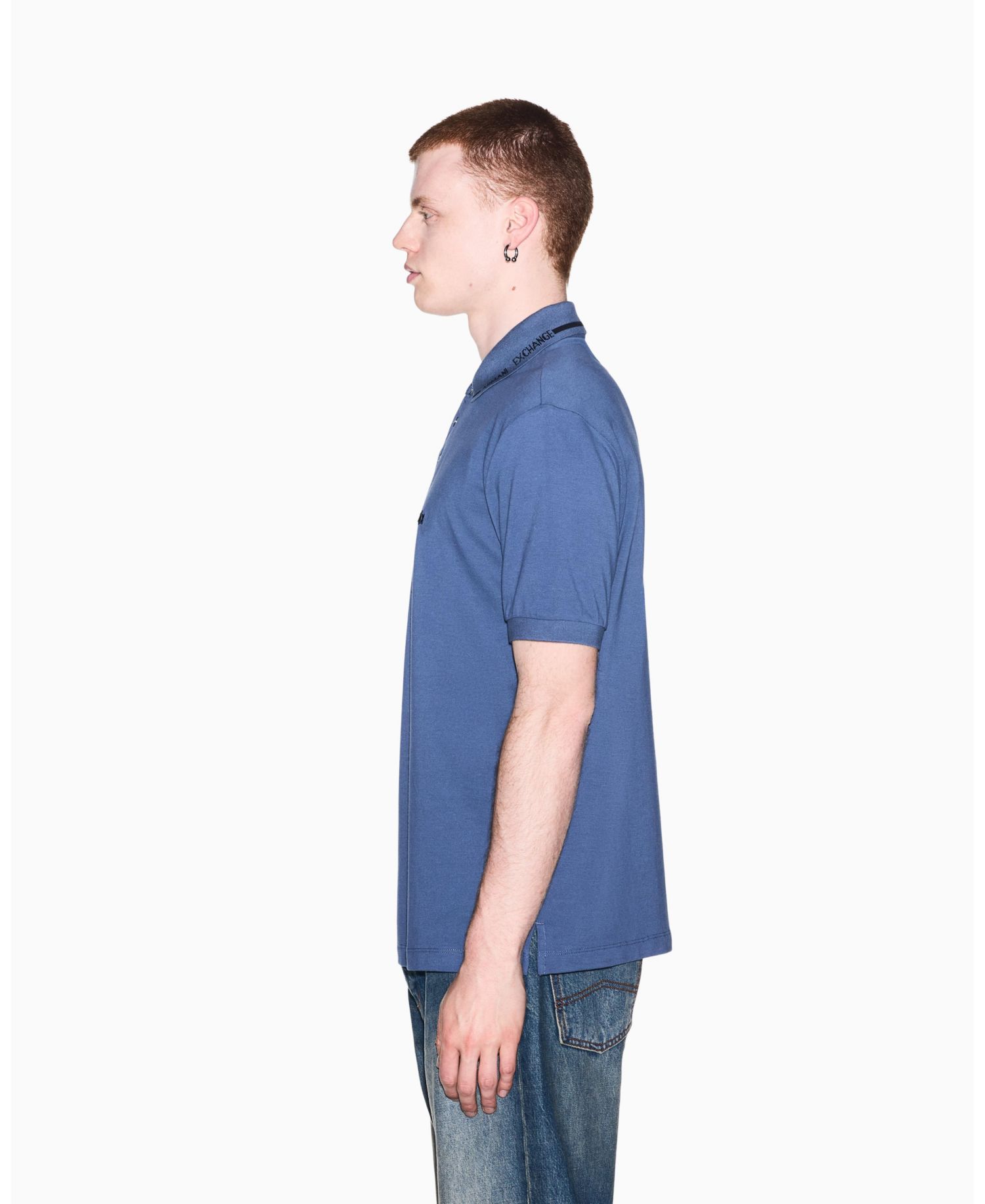 Men's Pique Tipping Wording Polo Shirt