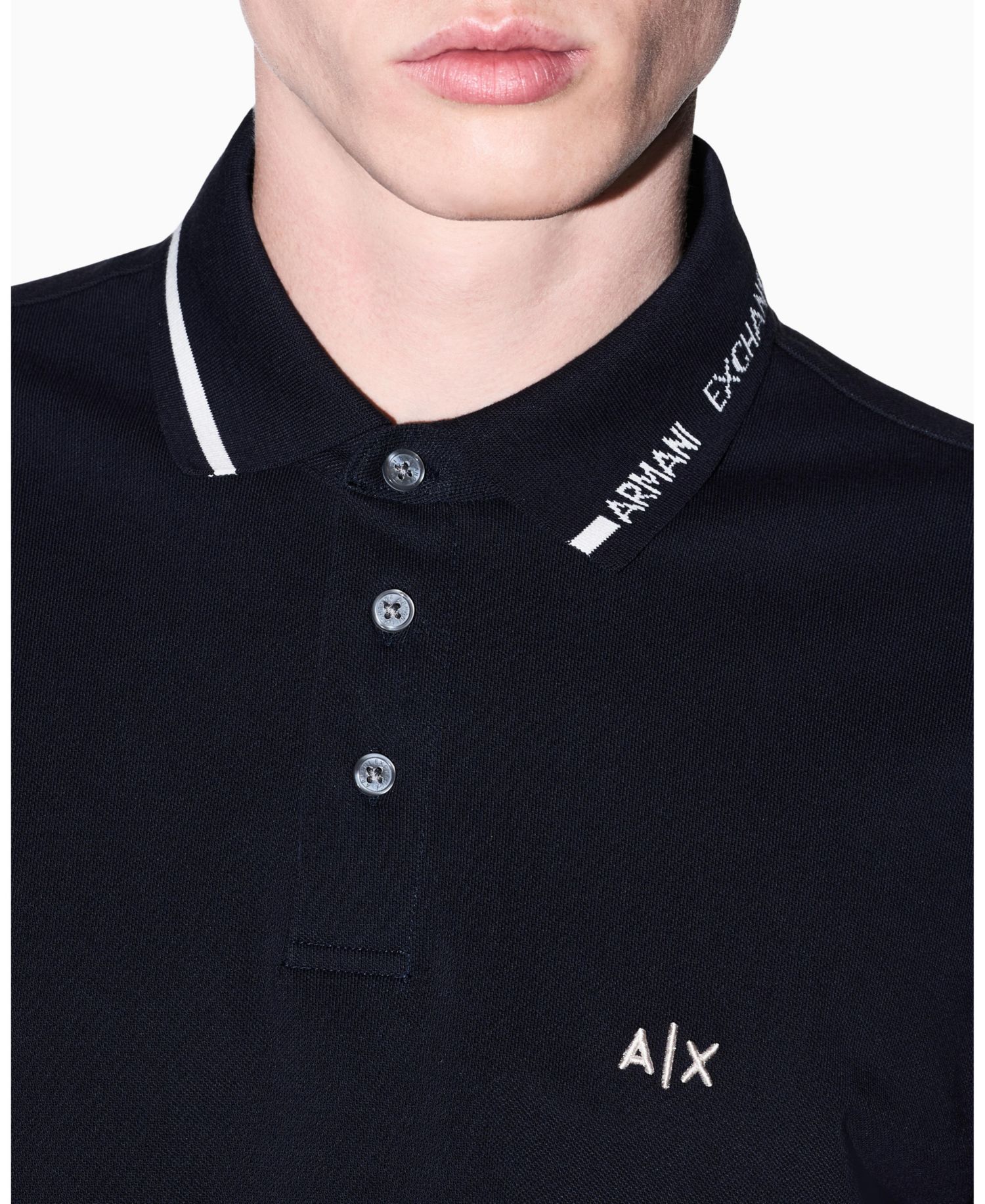 Men's Pique Tipping Wording Polo Shirt