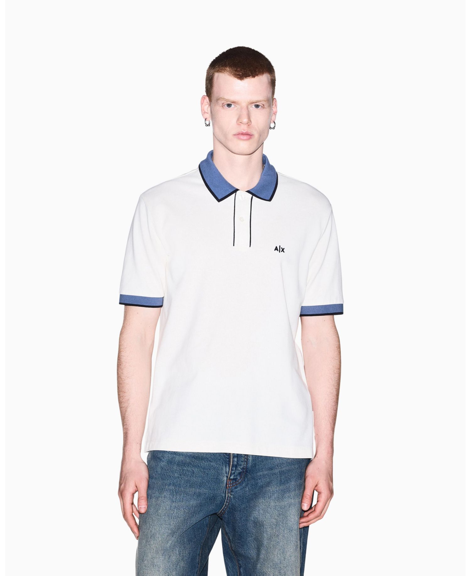 Men's Pique Color Block Tipping Polo Shirt