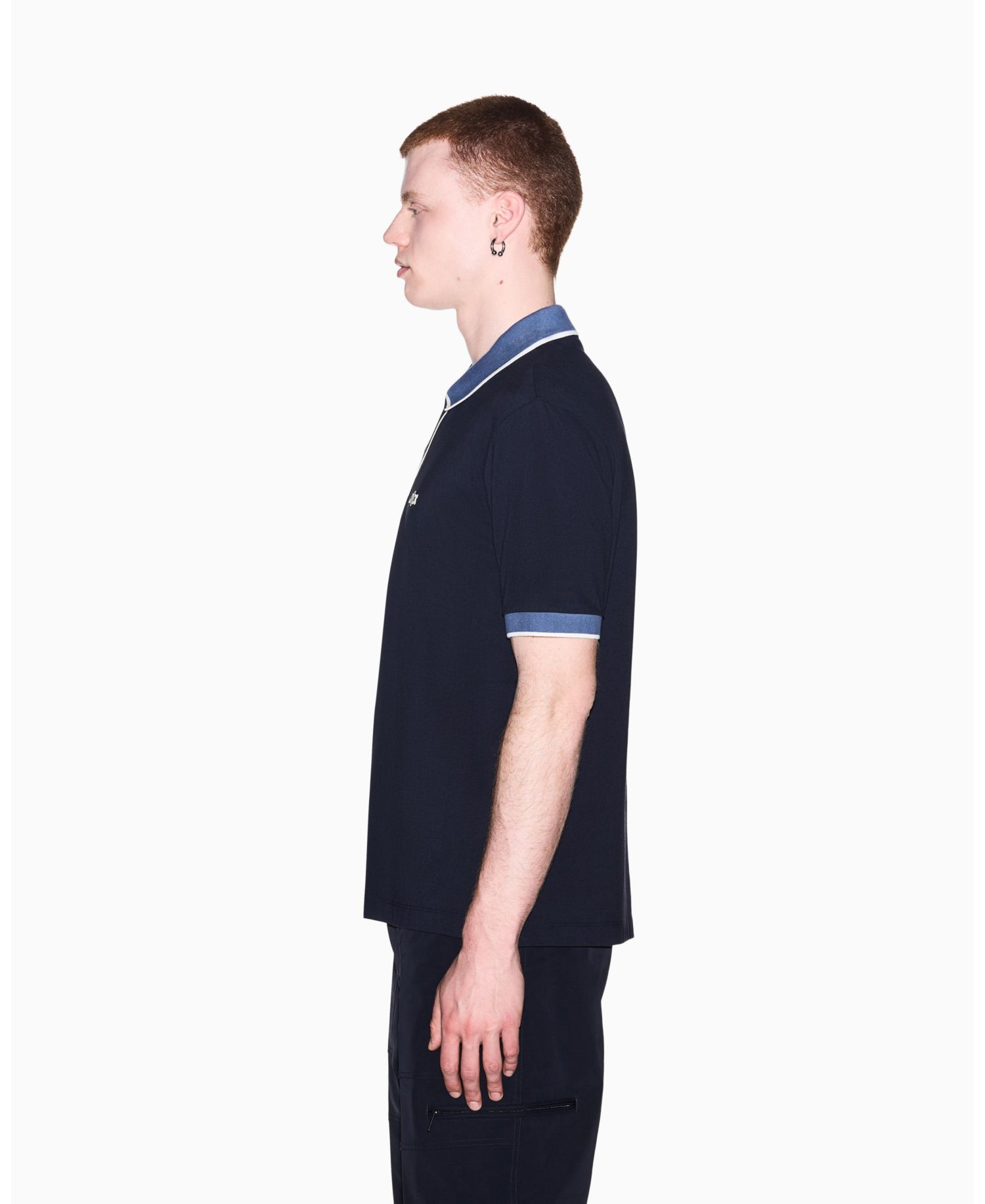 Men's Pique Color Block Tipping Polo Shirt