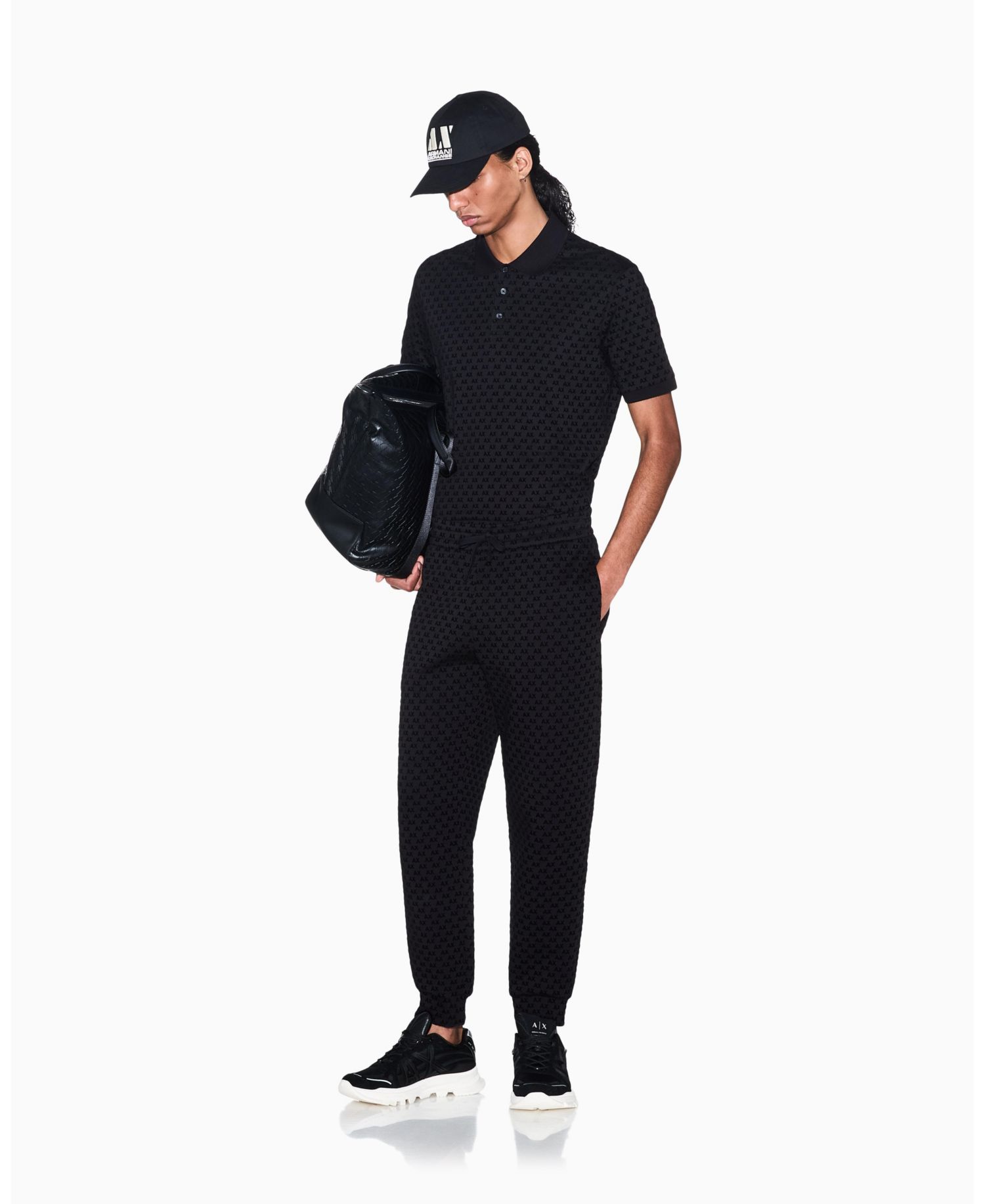 Men's Flocked All Over Logo Polo Shirt