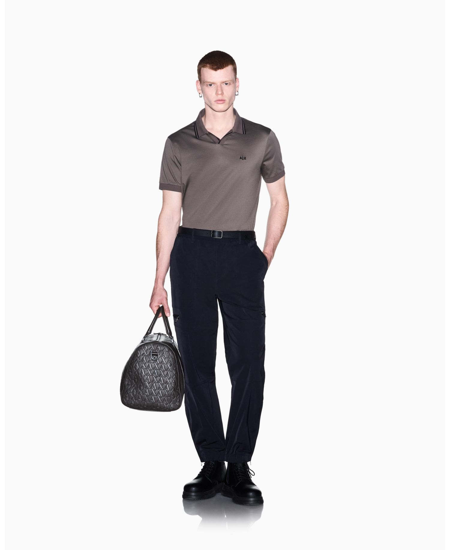 Men's Mercerized Tipping Johnny Collar Polo Shirt