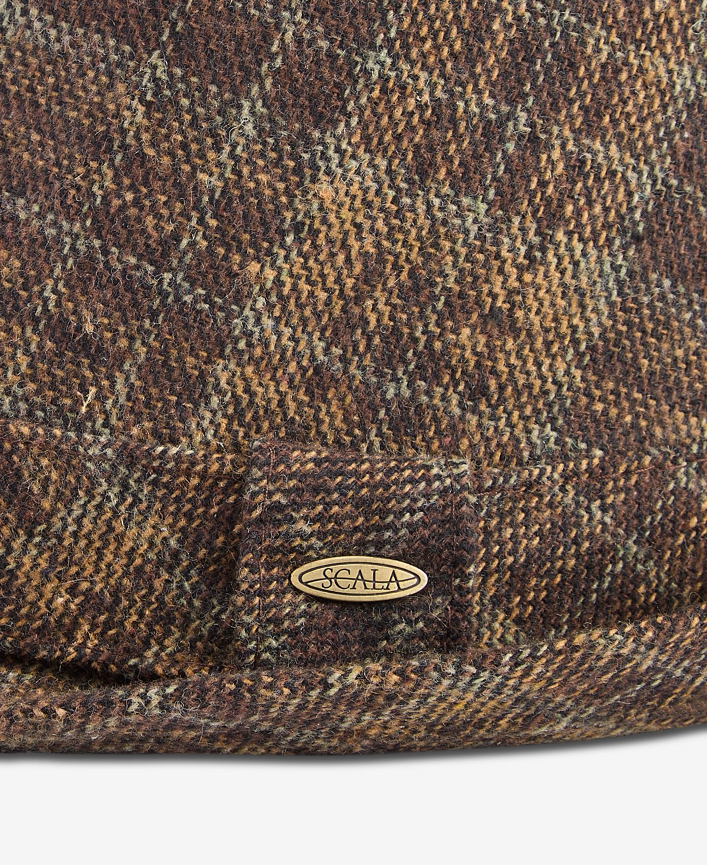 Мужской головной убор Scala Plaid Snap-Brim Fedora Hat, цвет: Коричневый — фото 3
