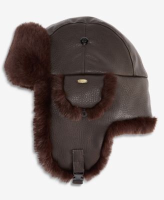 Men's Faux-Leather Trapper Hat